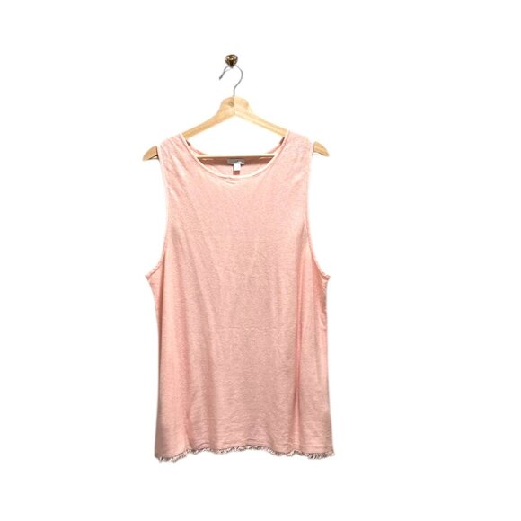 J.Jill Linen Blend Sleeveless Crewneck Top Blush Size XL Coastal Boho Summer - Picture 2 of 12